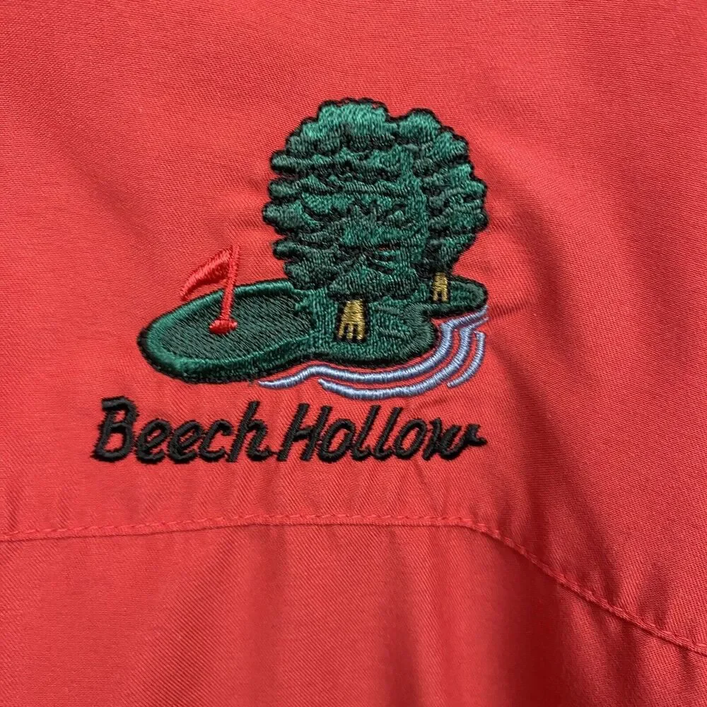 Footjoy windshirt‎ mens xl red long sleeve pullover solid beech hollow V Neck